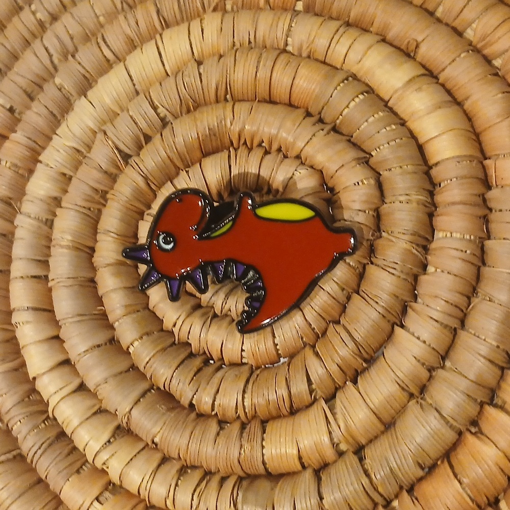 NEW Red Devilish T-Rex Enamel Pin